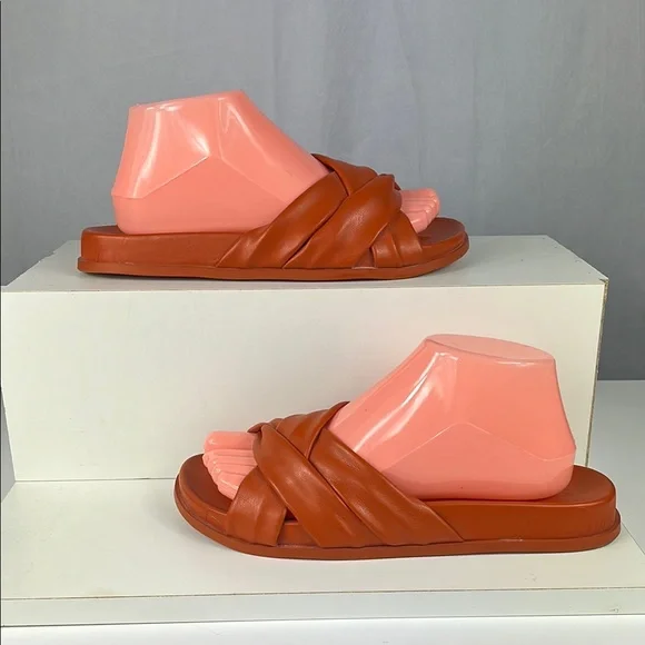 Anthropologie Silent D Helena Sandals in Terra Cotta. - Picture 3 of 10